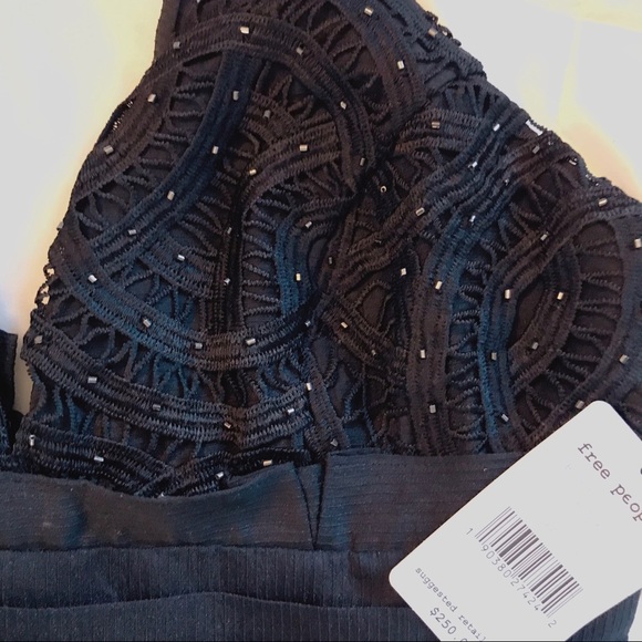 NWT Free People Size 6 black mini dress - Picture 4 of 5